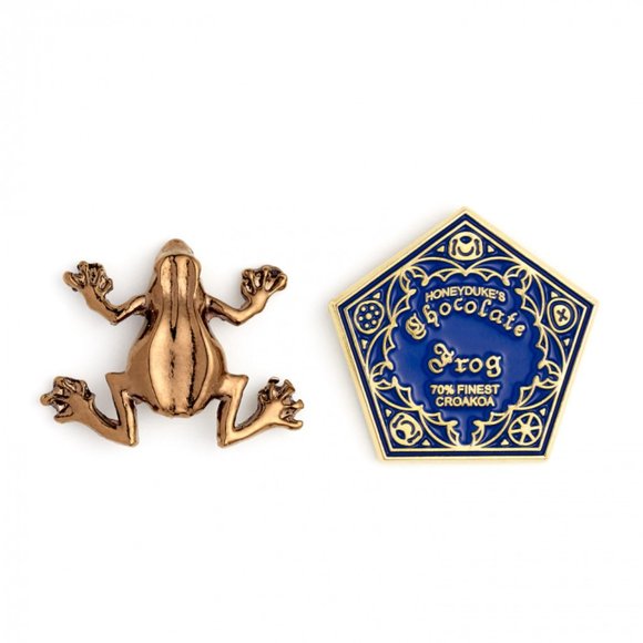 New Harry Potter Chocolate Frog Wizard Card Gold Plated Pin Pack (England) - Picture 1 of 4